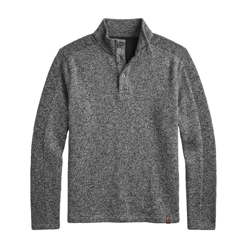 Van Heusen Men's Small Gray Quarter-Button Pullover Long Sleeve Sweater